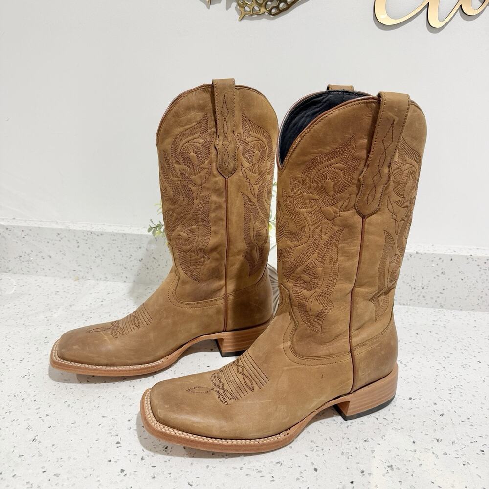 J.B. Dillon Women’s Brown Leather Western Cowboy Boots 8.5